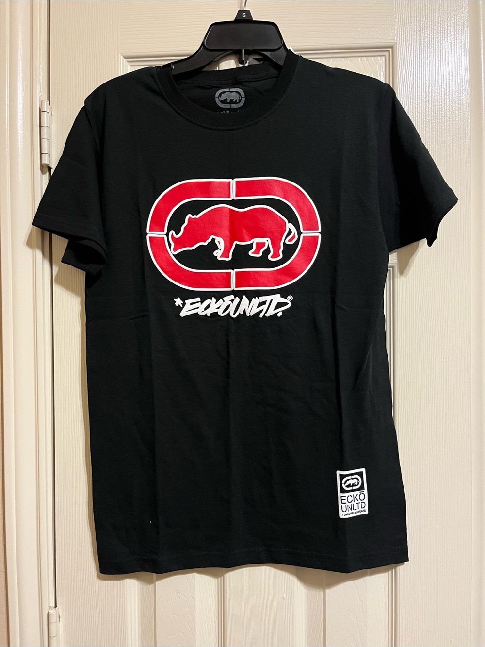 Ecko Unlimited Black Tee with Red Rhino Emblem